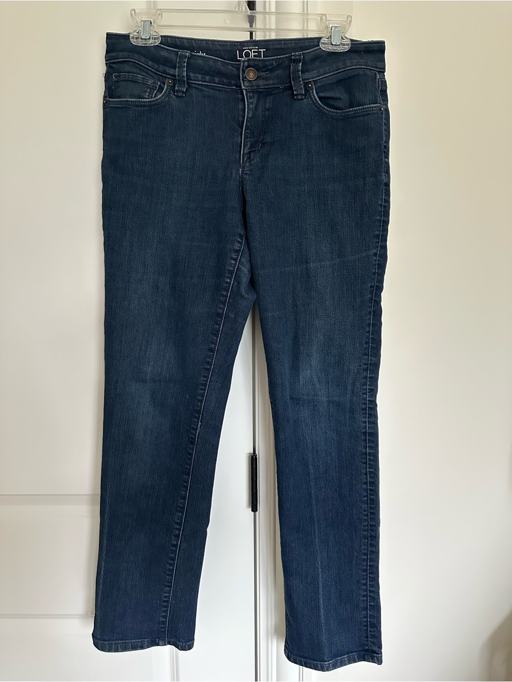 LOFT Dark Indigo Curvy Straight-Leg Jeans